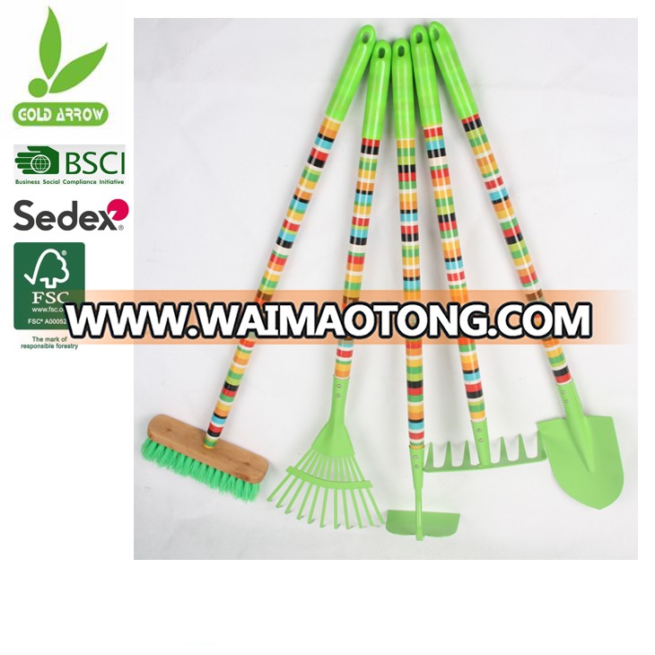 kids long wooden handle garden tools for children